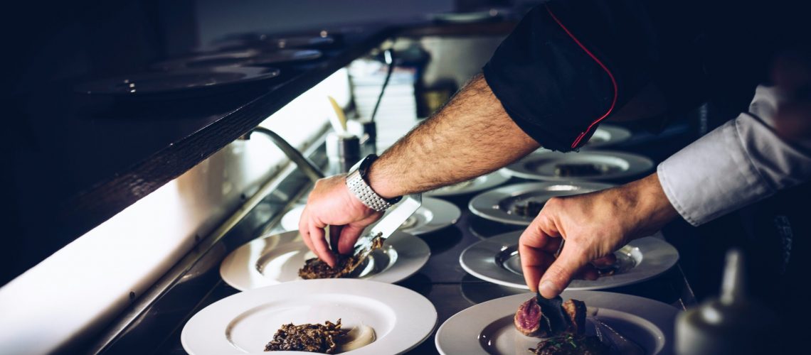 Creative shot of a plating technique for a restaurant video promotion