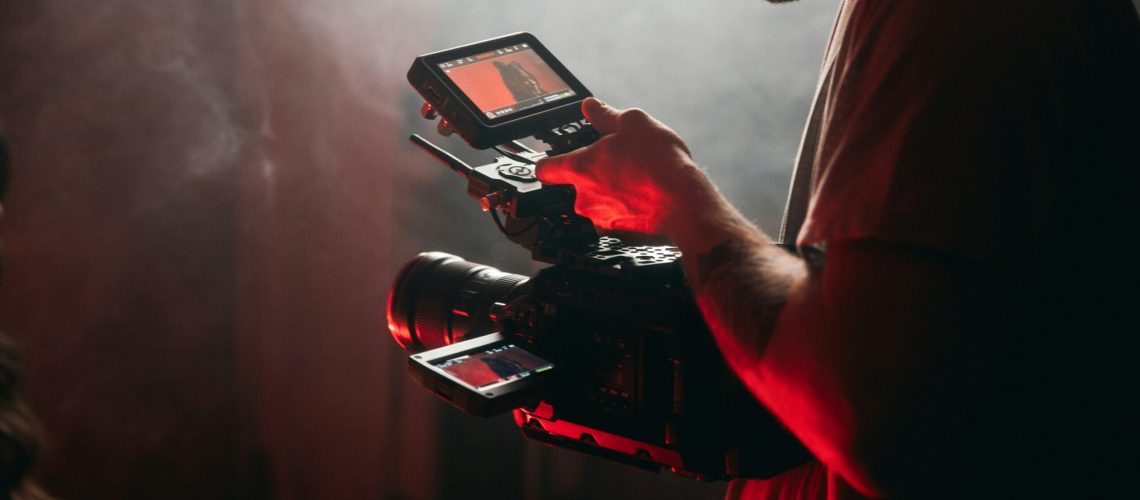 A camera crew shooting a brand's video production material