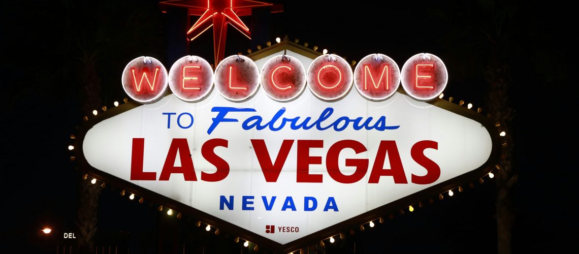 Lighted banner of Las Vegas sign