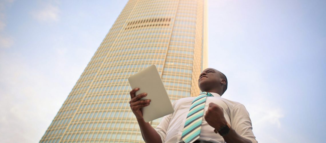 Man in focus with good lighting and background