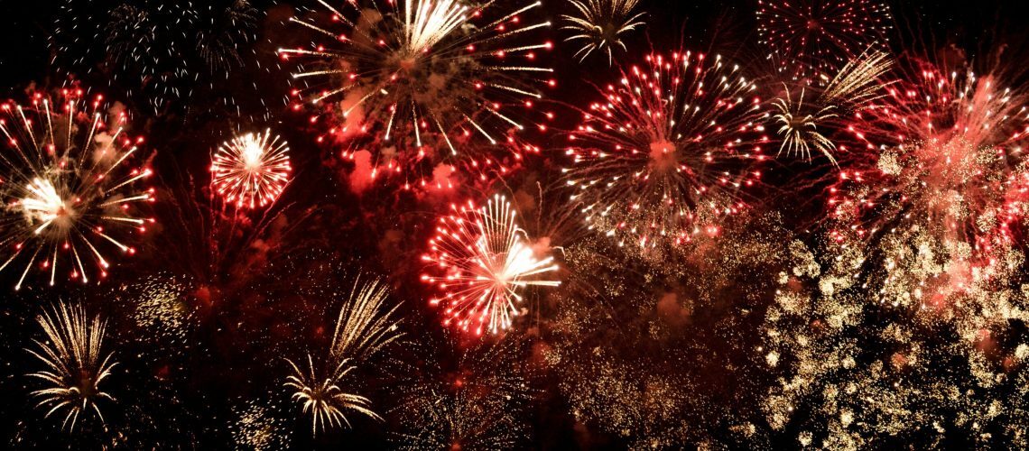 Fireworks display in Las Vegas during New Year celebration