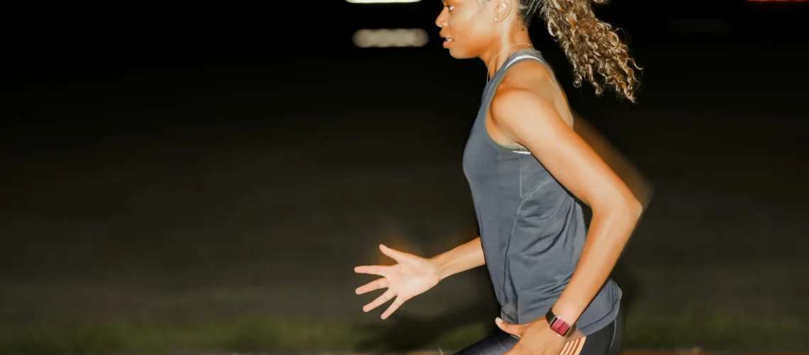 A woman doing her training for WNBA game