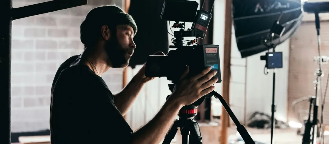 A local videographer checking the videos