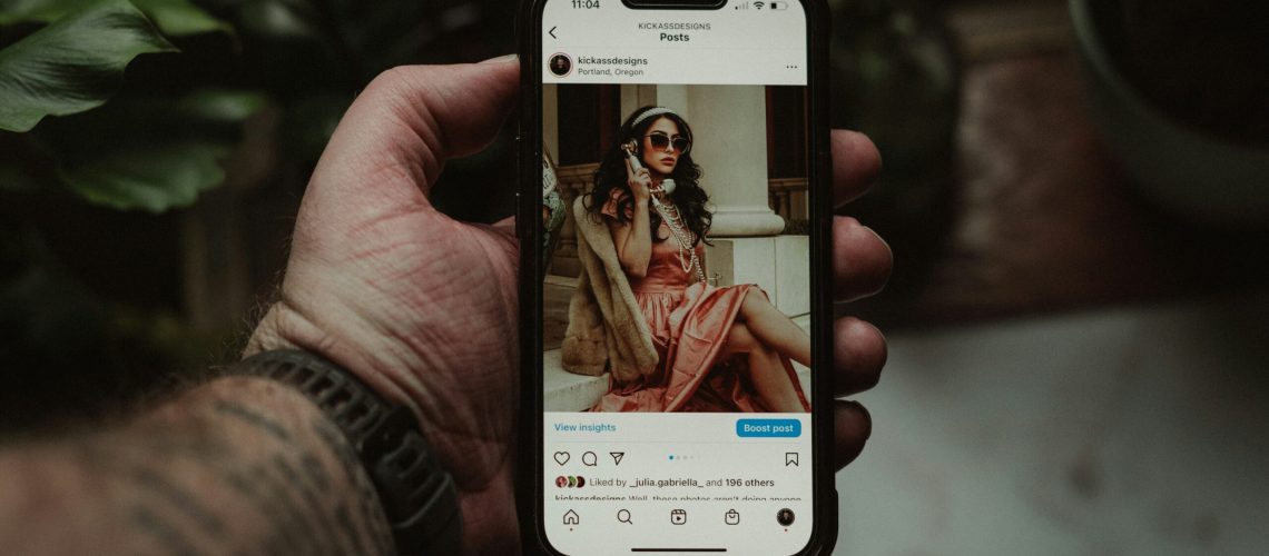 A social media user liking a good content in Instagram