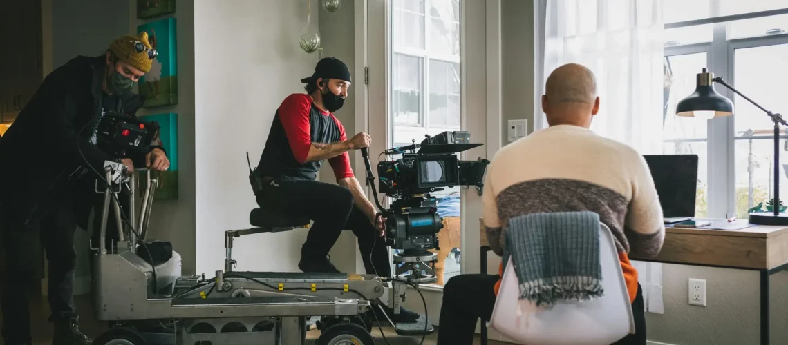 A video production team for a commercial shoot