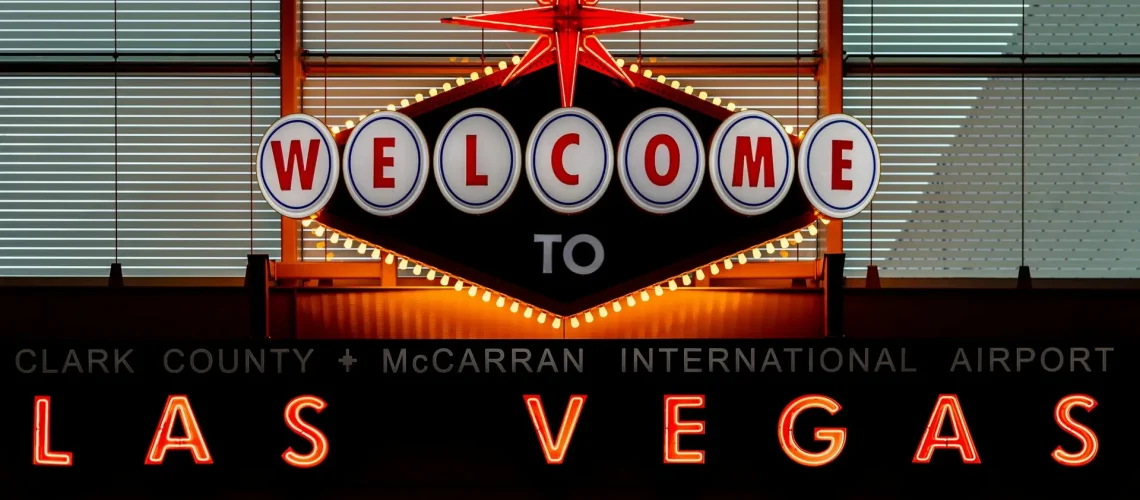 Las Vegas signage with lights