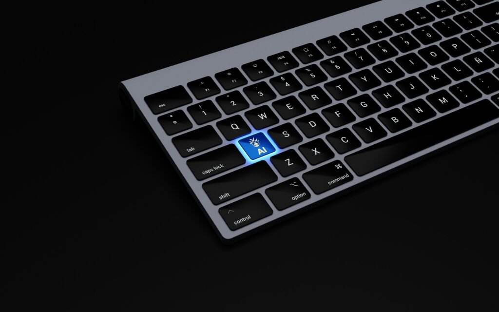 A keyboard with a direct option to use AI.