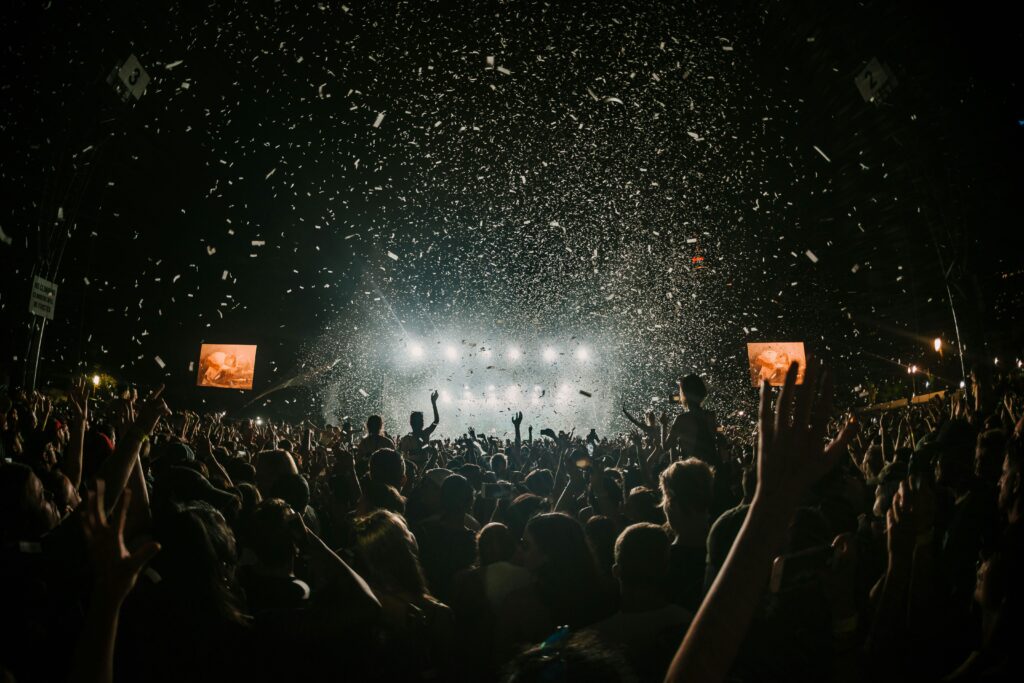 A sea of people attending the music festival