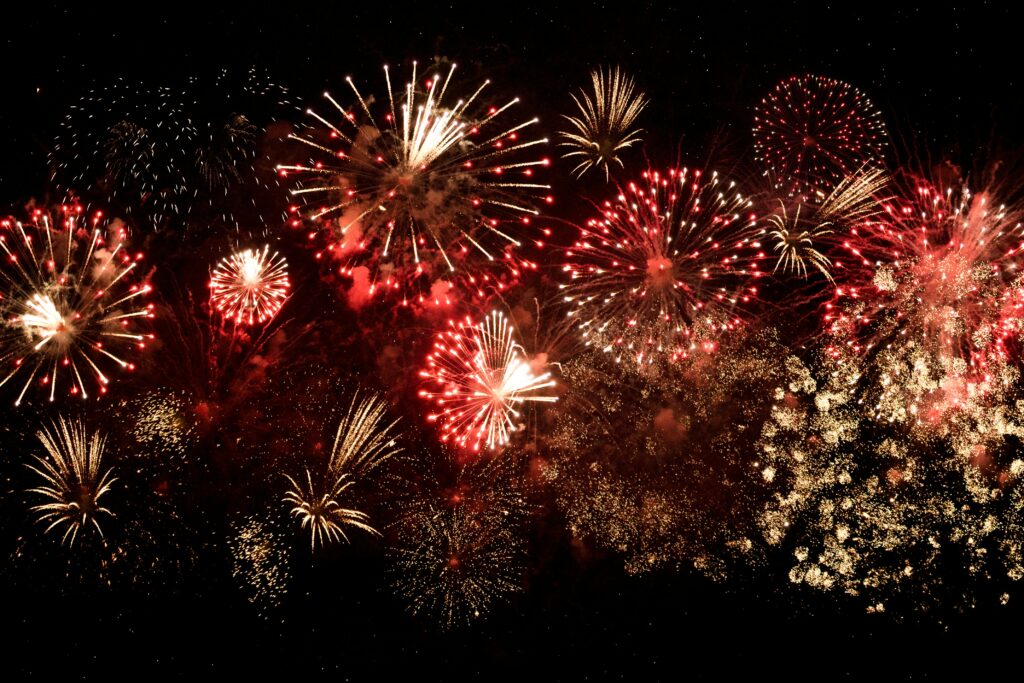 Fireworks display in Las Vegas during New Year celebration