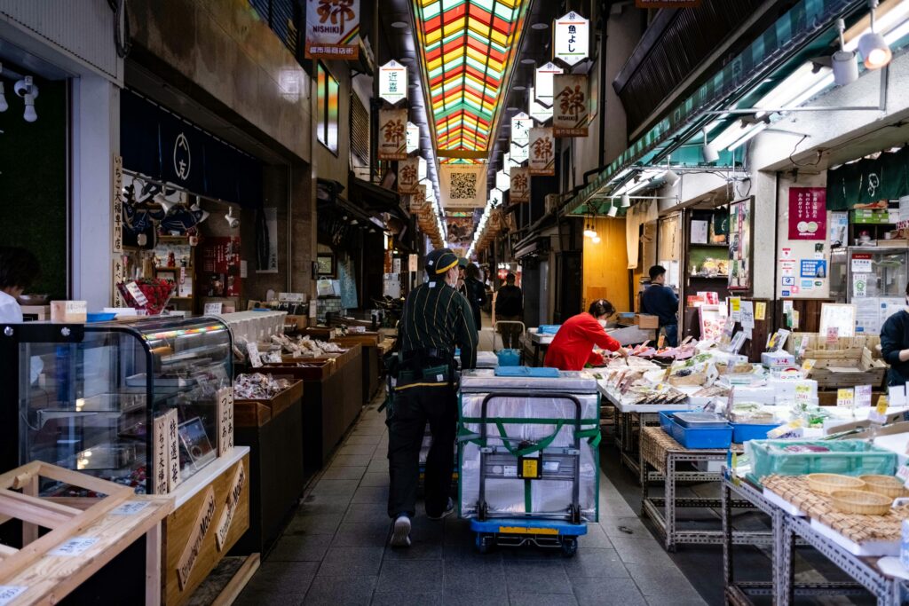 A scene in a market for vendors and their normal life