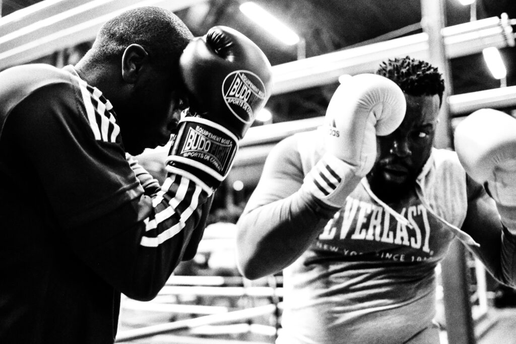 Sparring image of a UFC partner to prepare for the fight