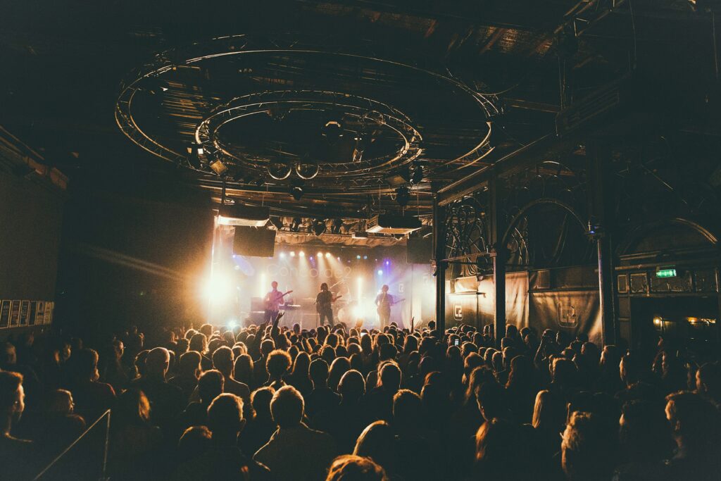 A look on a band set up for a public concert during New Year