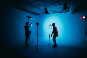 A video production involving human recording and dubbing