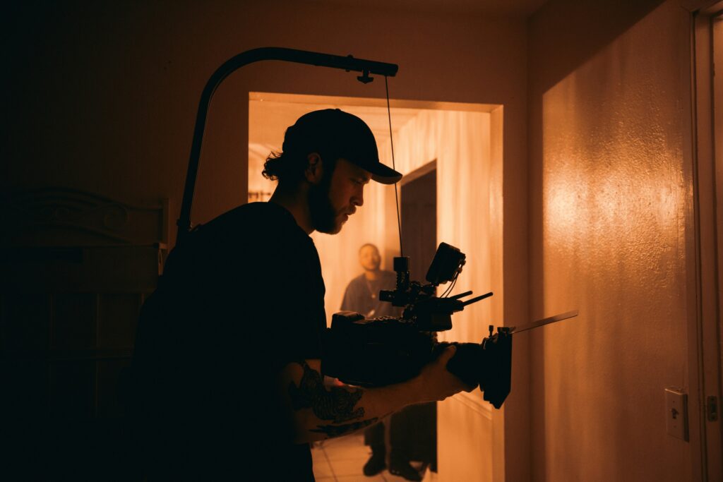 DP holding a camera for a project