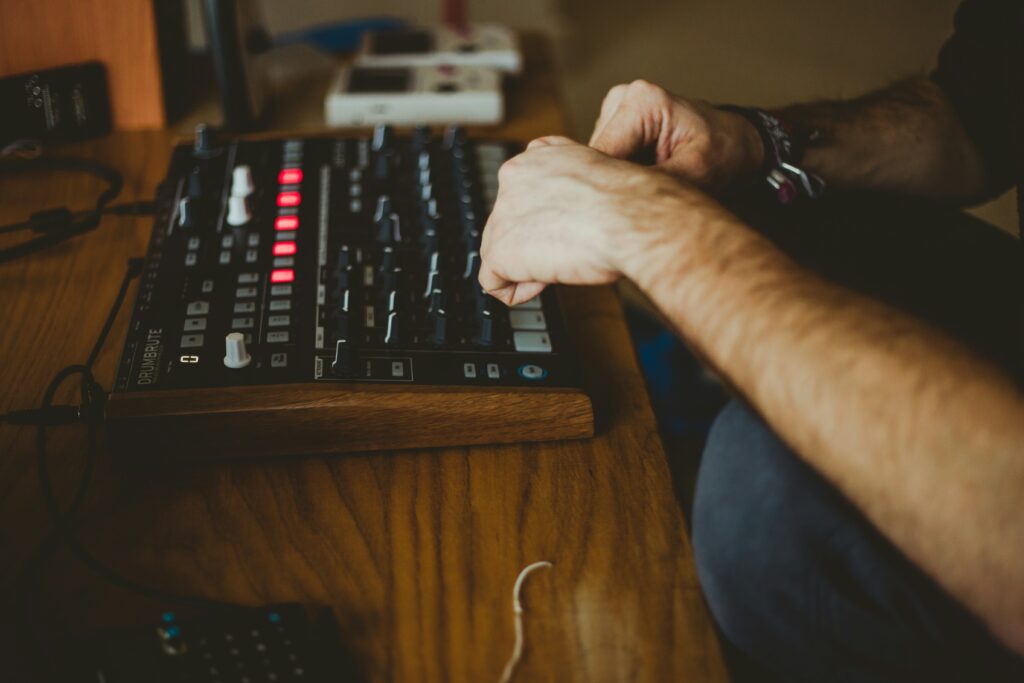 Video director fixing the camera gears for video production