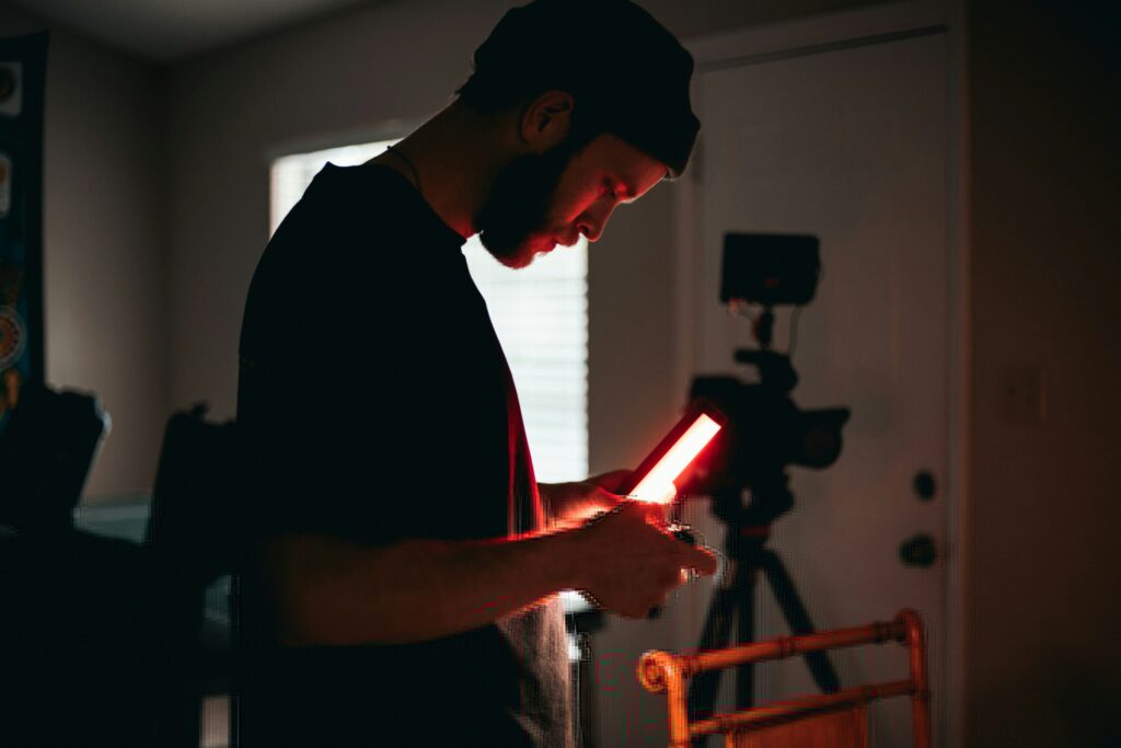 Lighting director modifying the lighting system